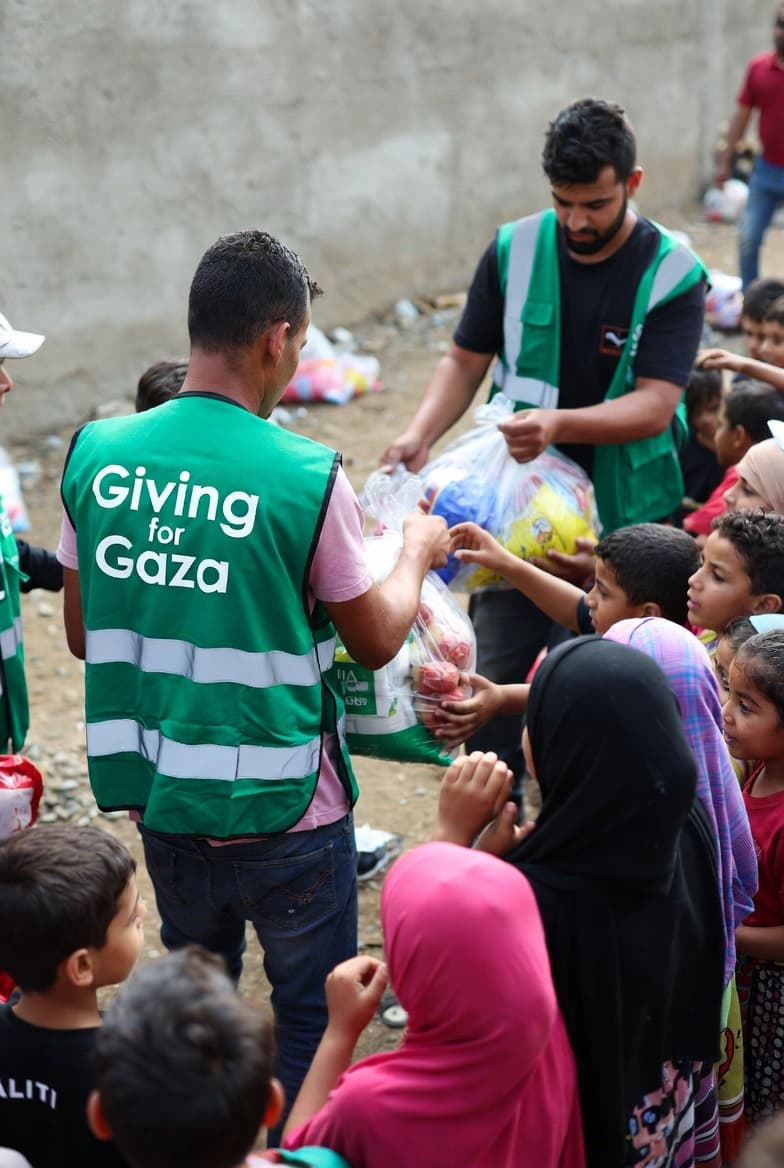 Giving for Gaza team sharing support with families